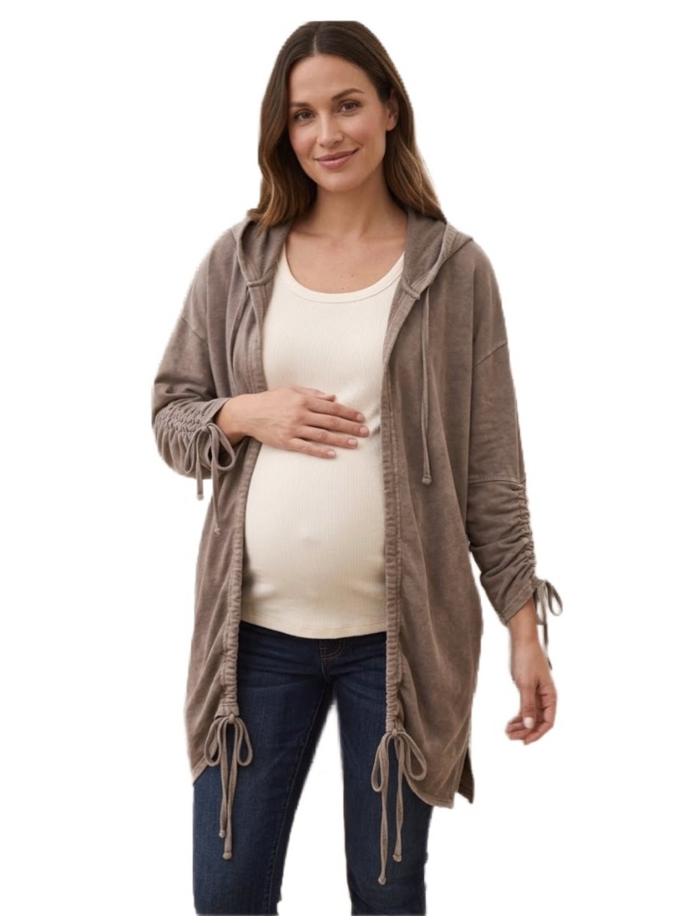 Motherhood open front long cardigan Size M EUC